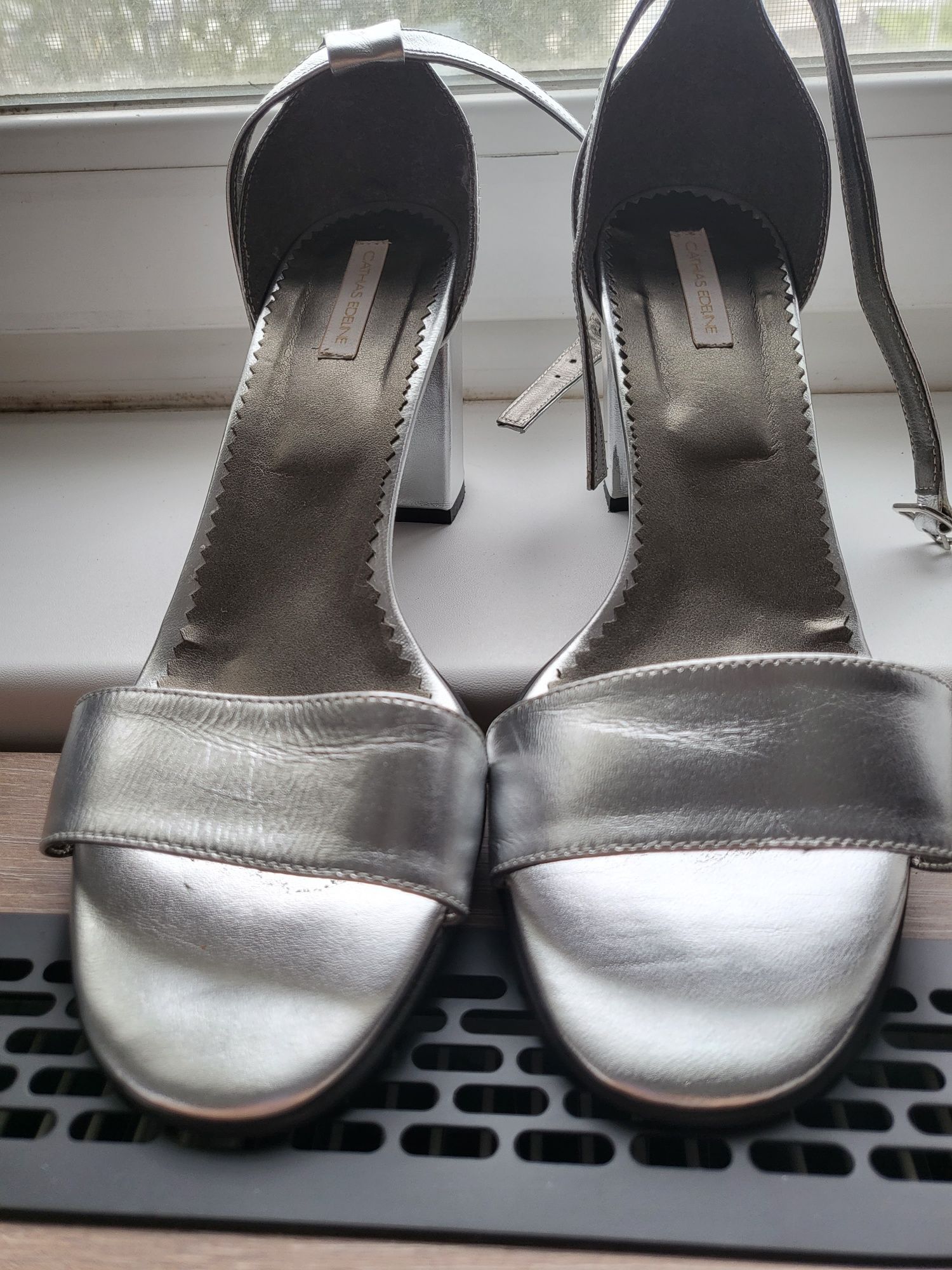 Sandale piele argintii Cathias Edeline - 40