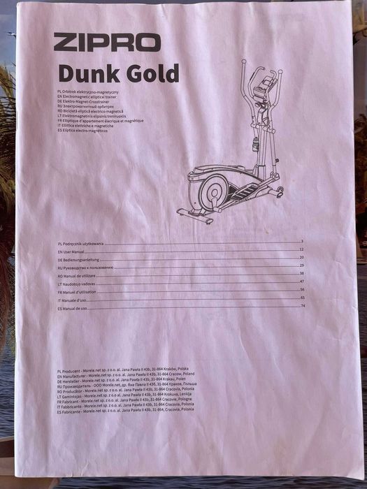 Vand Bicicleta eliptica Zipro Dunk Gold iConsole +