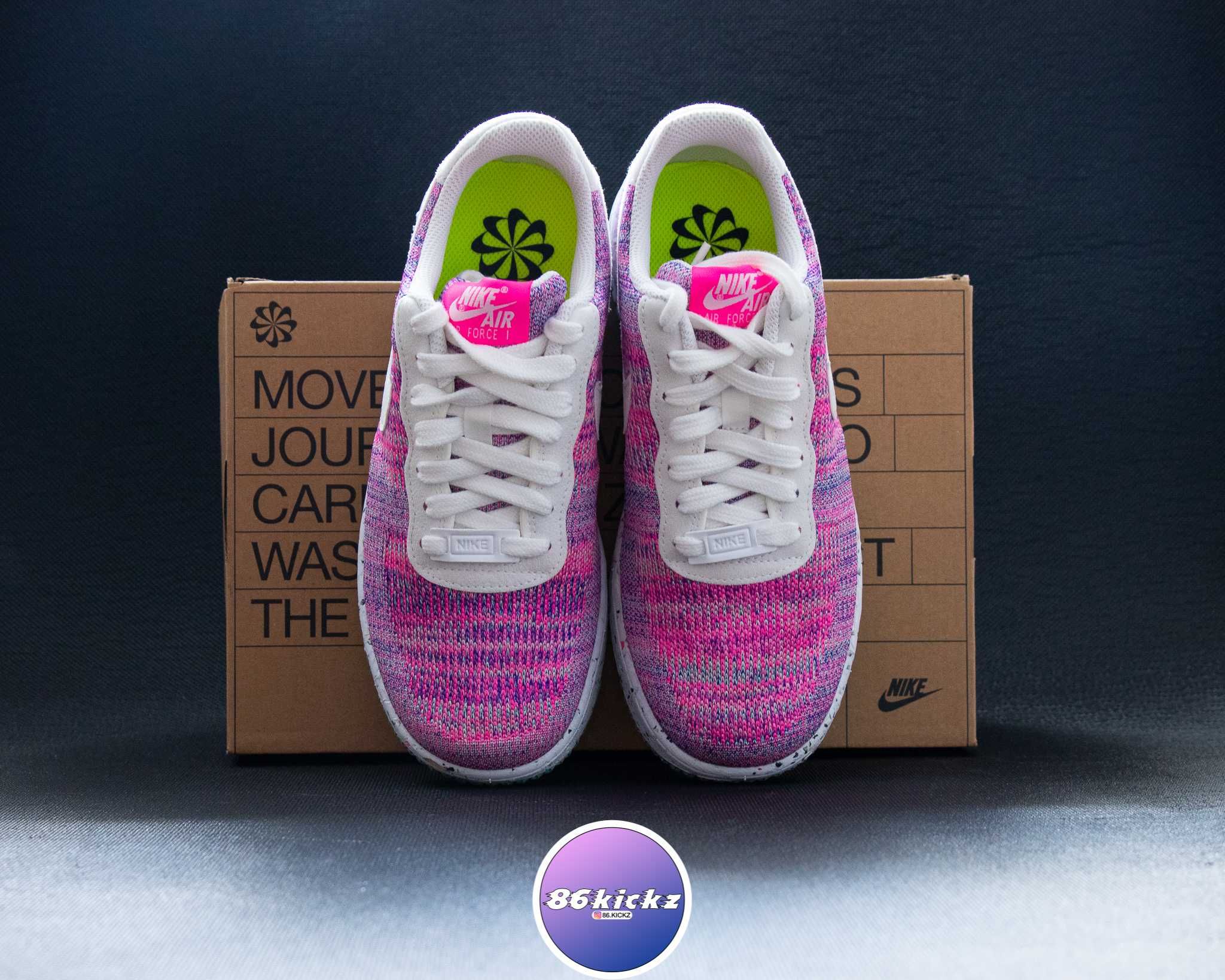 Nike Air Force 1 Low Crater Flyknit Fuchsia Glow, 38, noi