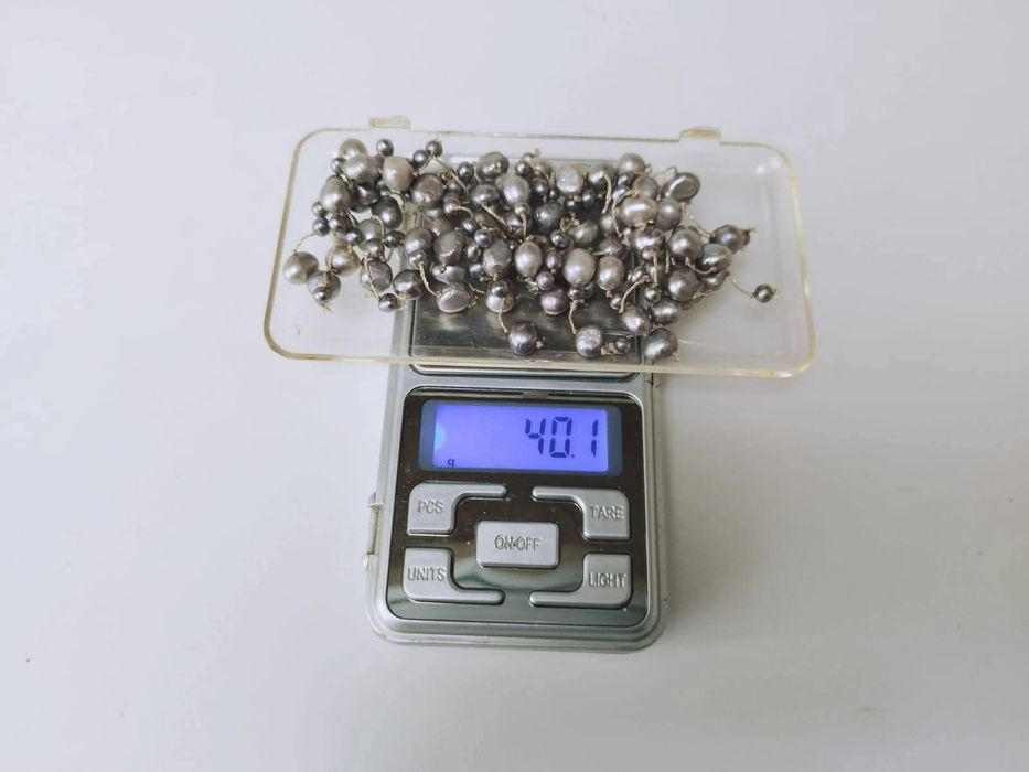 Bratara elastica din cu perle naturale de cultura, culoare gri metal