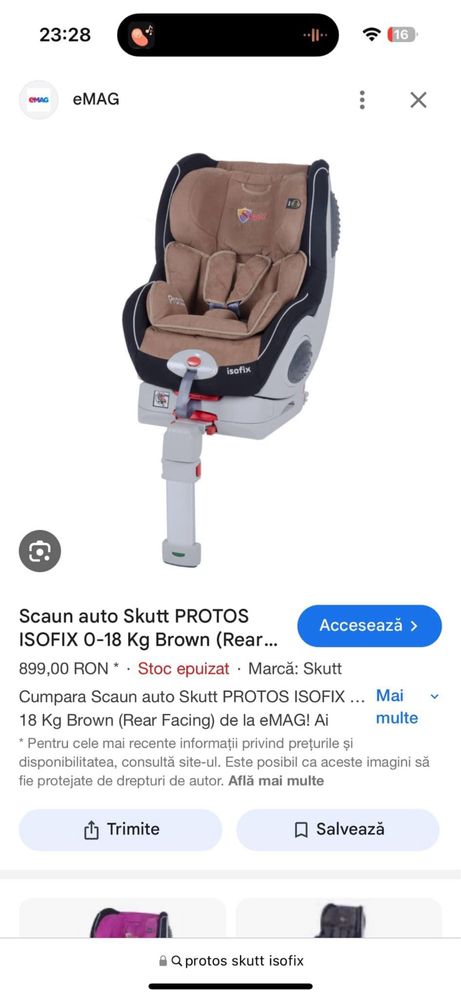 Scaun auto copii