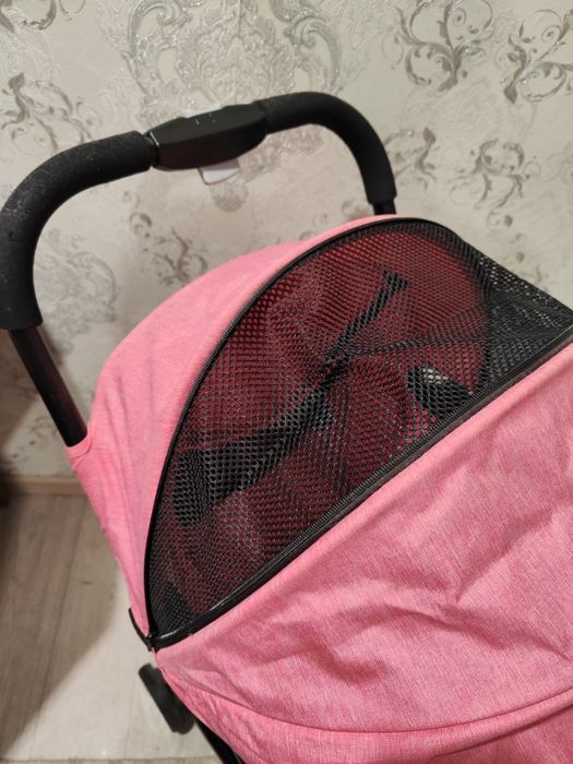 Коляска прогулочная розовая и серая