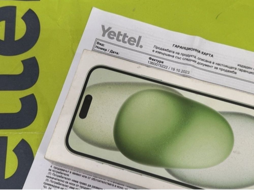 91% 128GB iPhone 15 Plus Гаранция Yettel 3г. 2026 Green / Зелен