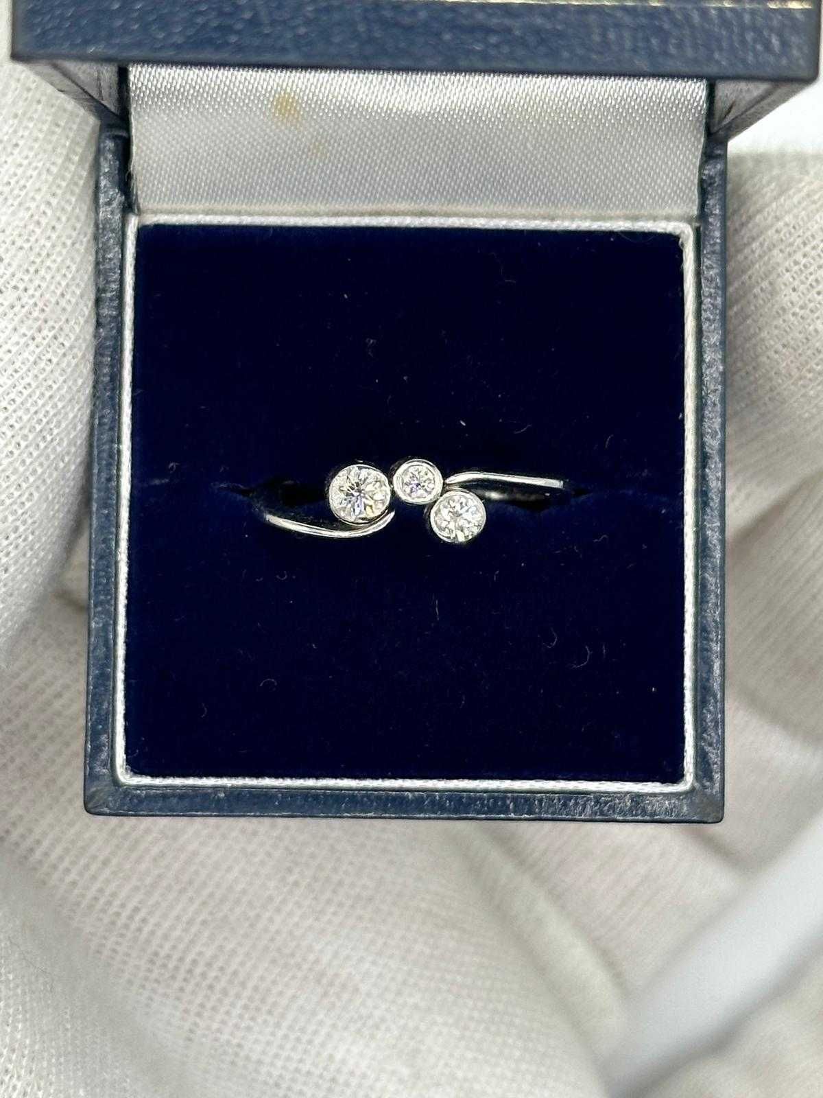 INEL AUR alb 18K + 3 Diamante = 0.33CT - GEORG JENSEN - Model CASCADE