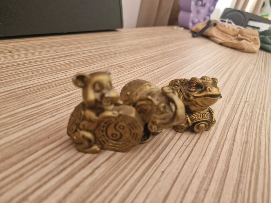 Statuete Broasca țestoasă Money Frog+Elefant+Porcușorul cu moneda Bagu