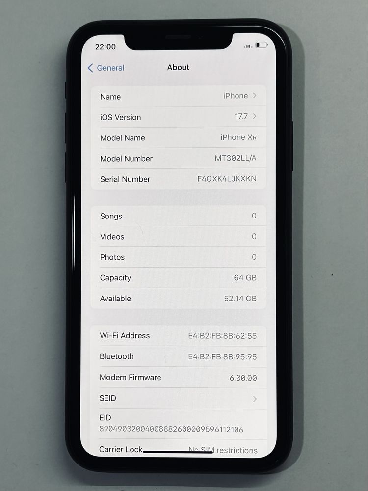 iPhone XR Black 93% battery