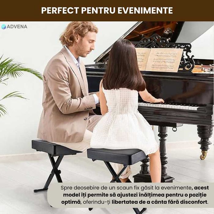 Scaun pian reglabil,  confortabil si durabil, piele naturala