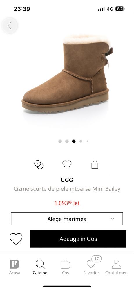 ugg cizme scurte de piele