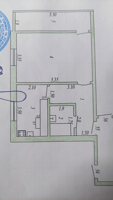 Продаётся 1х комнатная квартира 4этаж в районе  гор-газ