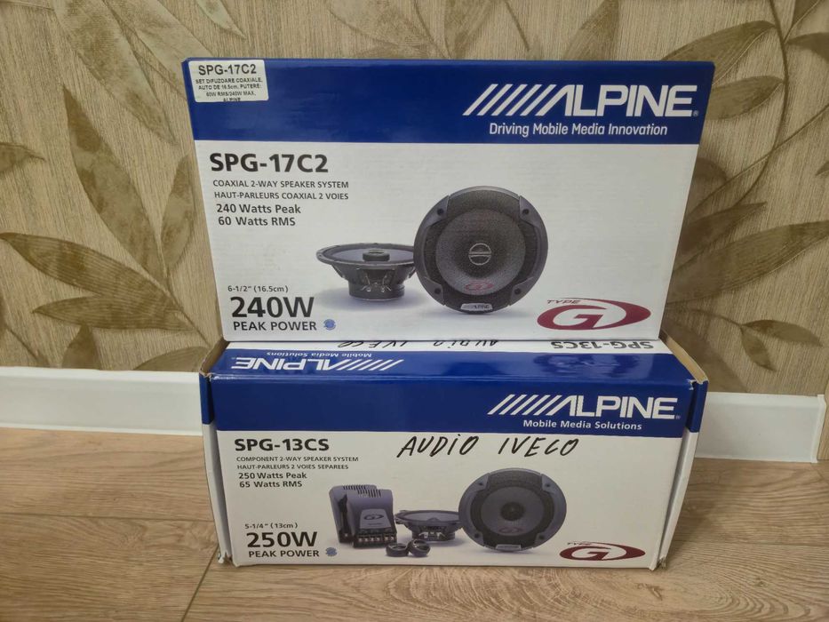 Difuzoare auto coaxiale Alpine SPG 17C2 și difuzoare Alpine SPG-17CS