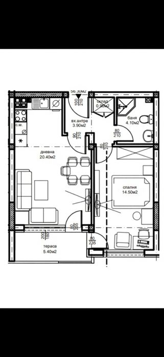 Оферта 48396  Двустаен апартамент в кв. Южен, гр. Пловдив