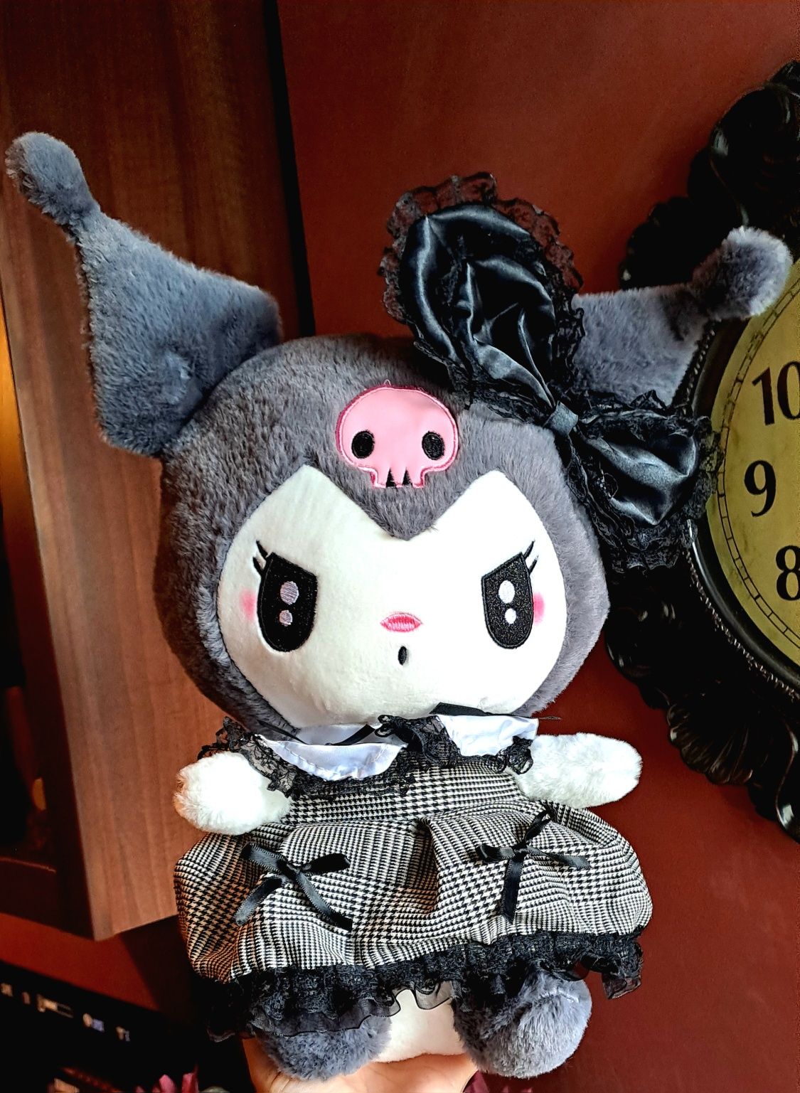 Plus mare kuromi 45cm păpușă Pluș cu rochiță harajuku KUROMI