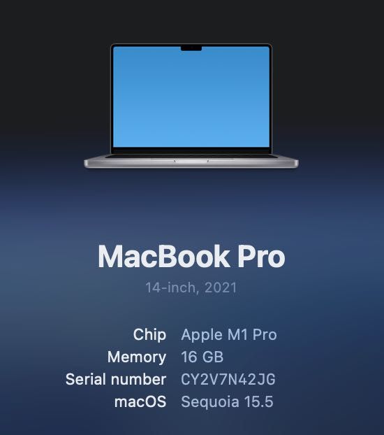 Macbook M1 Pro 16/512 gb