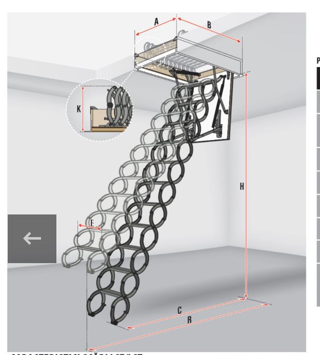 Scara extensibila pod /mansanda