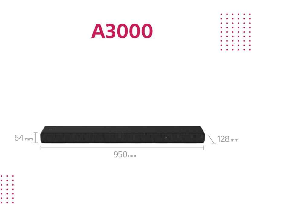 SET AUDIO SONY - SoundBar HT-A3000 + Subwoofer SA-SW5 + Boxe SA-RS3S