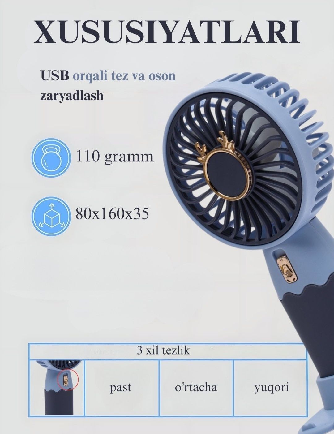 Mini Qoʻl Ventilyatori