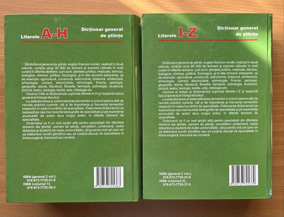 Dicționar general de științe en-fr-ro (2 vol.) - Ștefanuță Enache