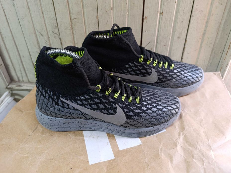 Nike Lunarepic Flyknit Shield Black Silver Volt''оригинални маратонки