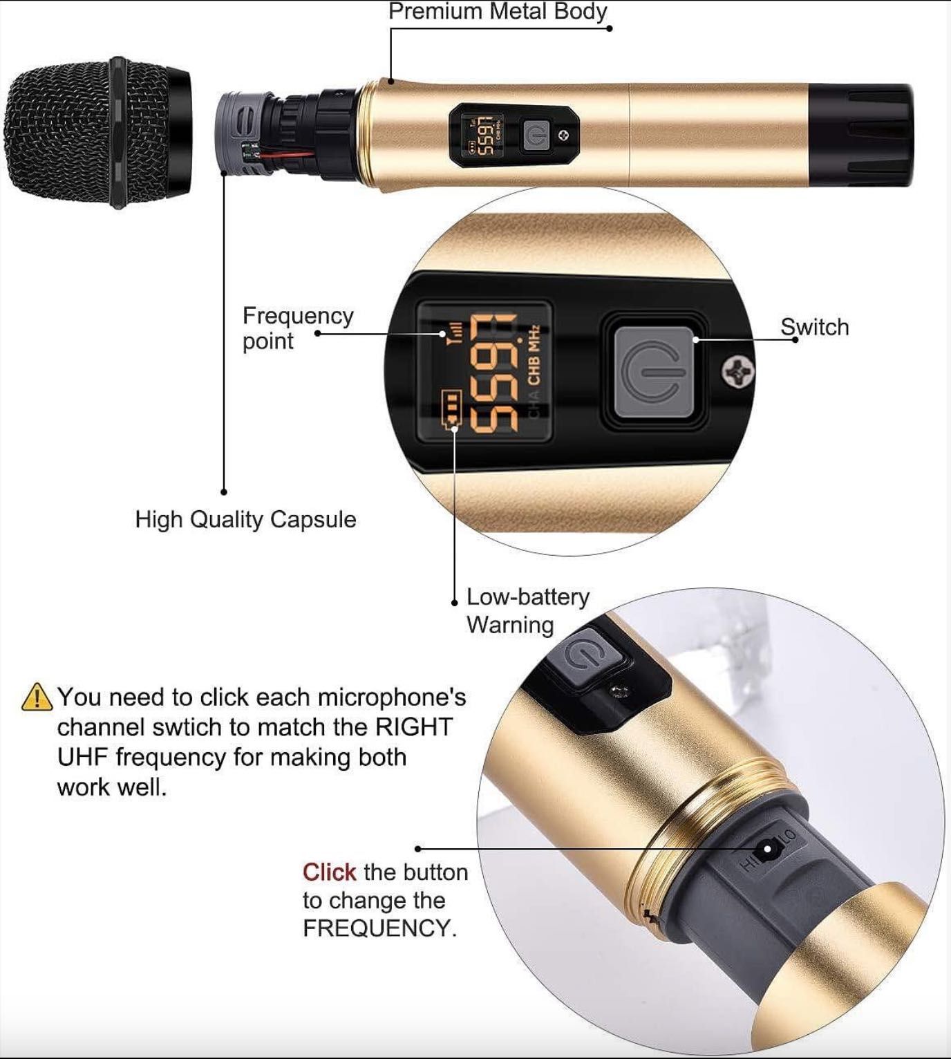 Комплект безжични микрофони (2бр.) предавател и приемник SHURE SM-820A