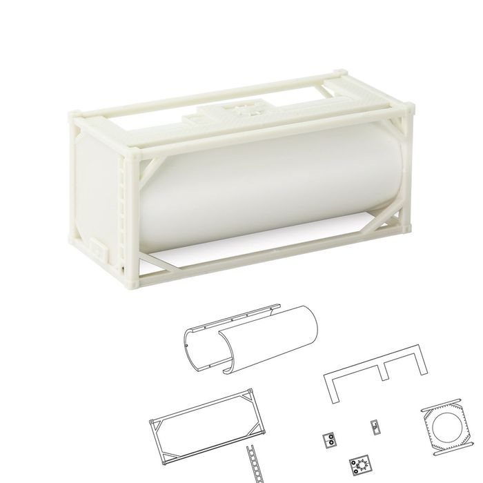 Containere cisternă, încărcătura vagoane marfă trenuleț electric HO