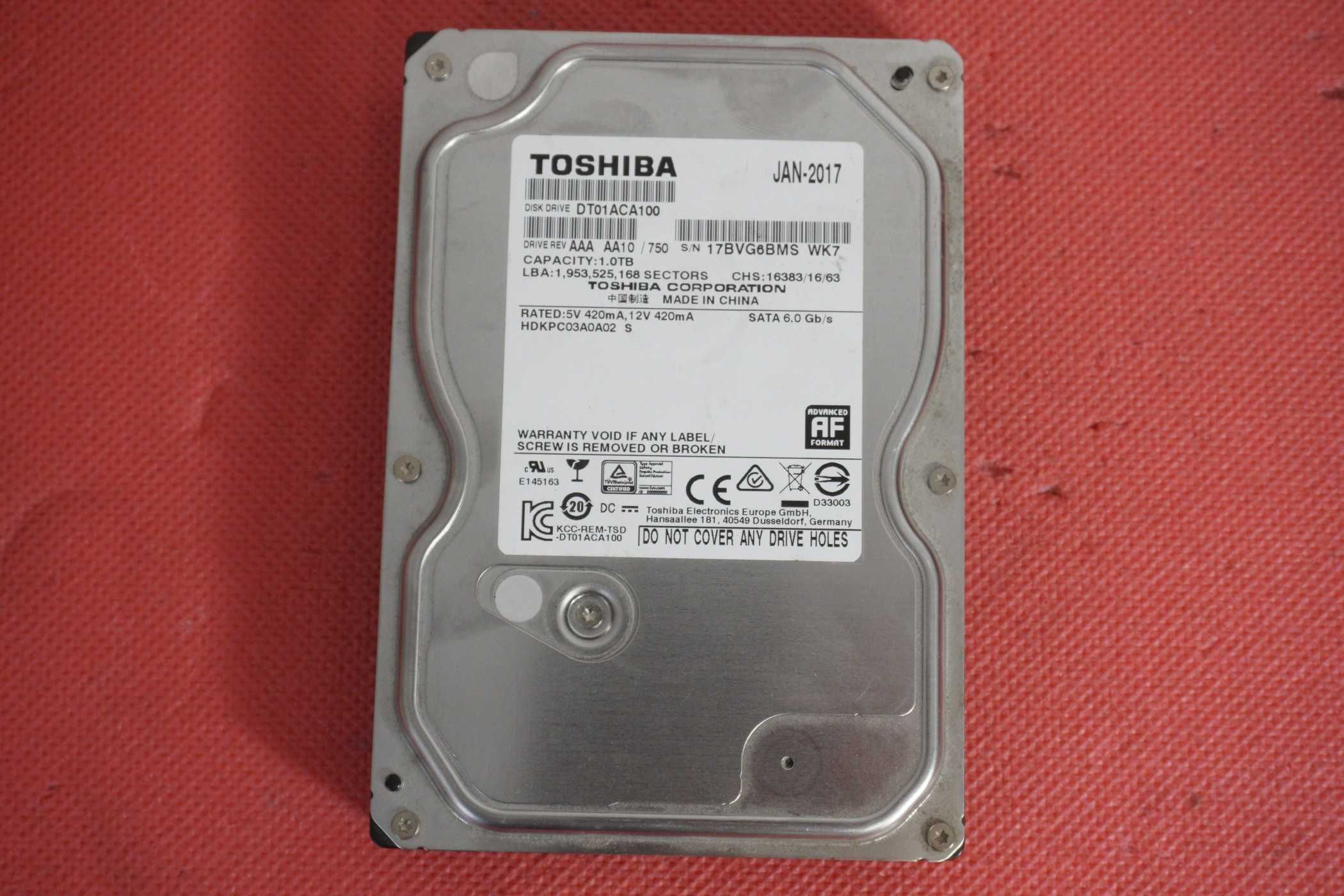 1TB 3.5" HDD Хард Диск Toshiba 2017та / вкл ДДС