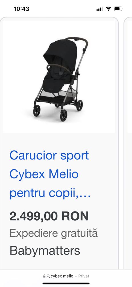 Cybex Melio folosit de cateva ori, este impecabil