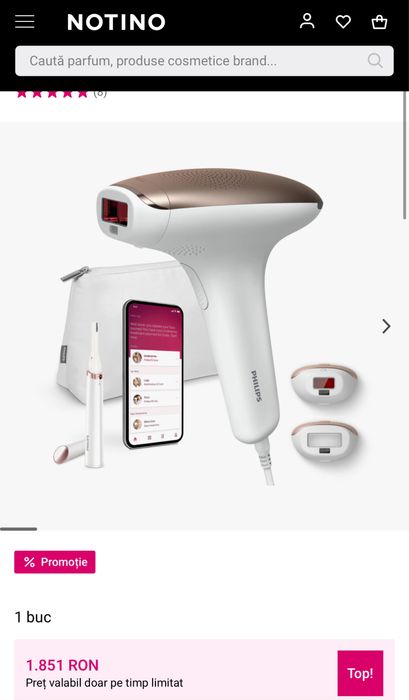 Epilator Laser Philips Lumea iPL 7000 / NOU / Sigilat / Definitiv