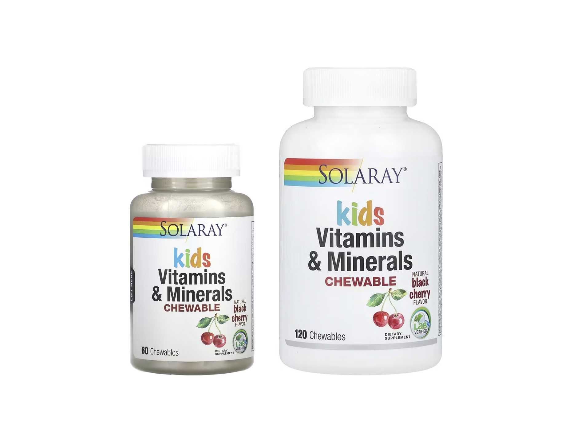 Solaray Kids Vitamins & Minerals Chewable Витамины и минералы 60 и 120
