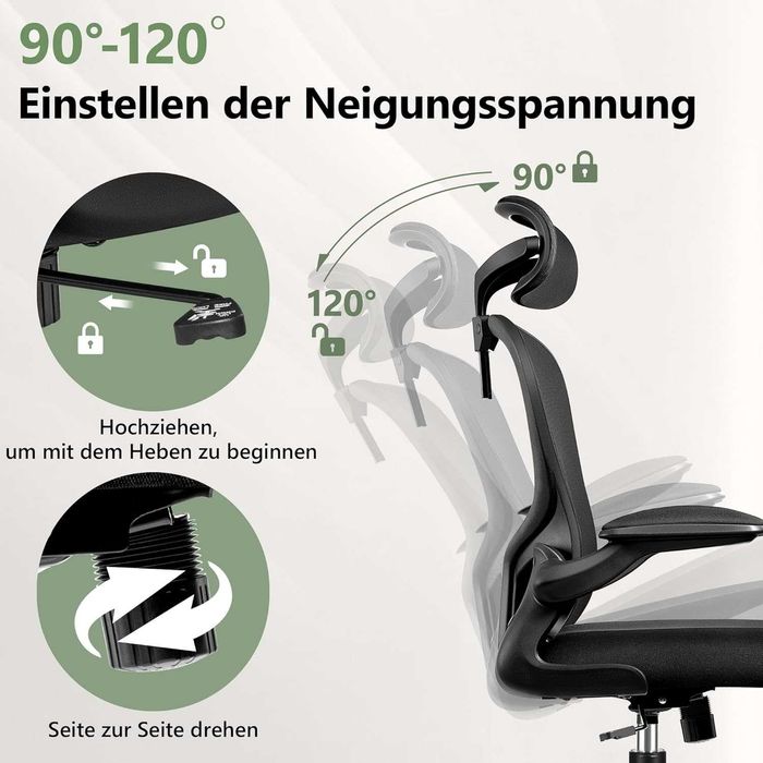 Scaun Ergonomic 3D adjust,Suport Spate+Tetiera+Cot, REDUS de la 900RON