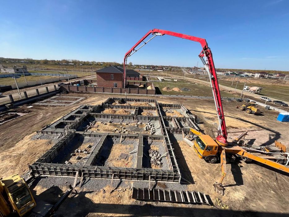 Заливка фундамента