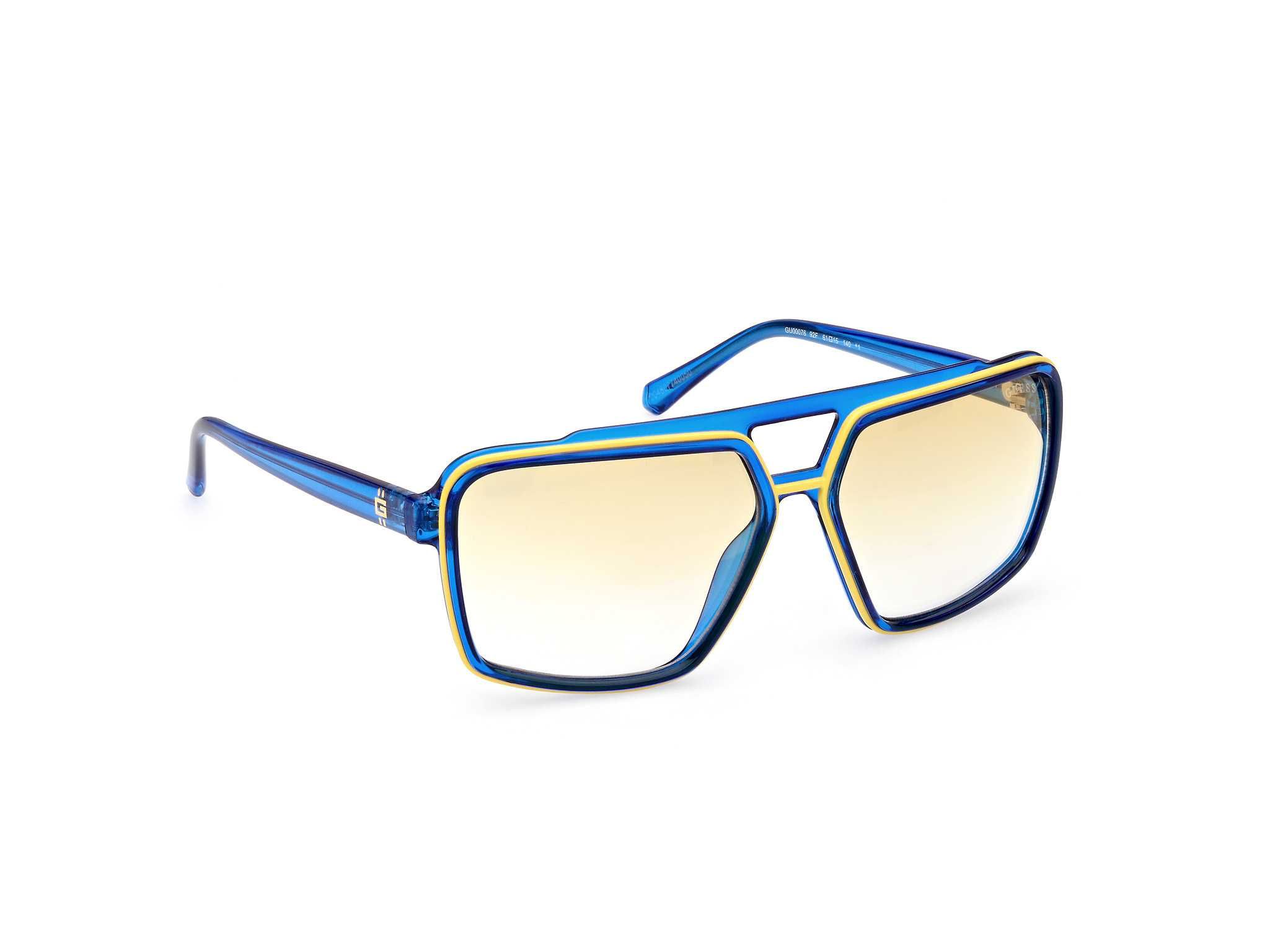 GUESS – Мъжки слънчеви очила "AVIATOR BLUE & YELLOW" нови с кутия