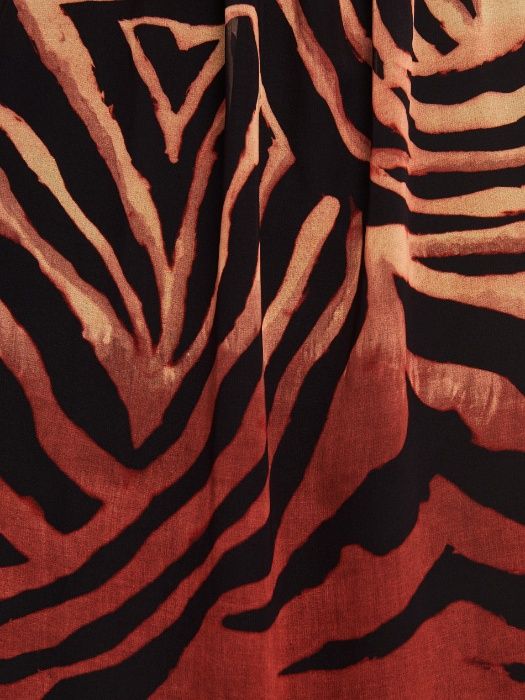 Rochie Animal-print zebra maro-negru ombre,anchior,maneca lunga