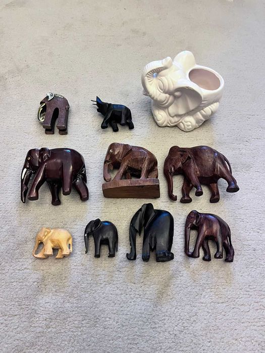 Set bibelouri bibelou elefant elefanti de colectie cu 10 piese ieftine