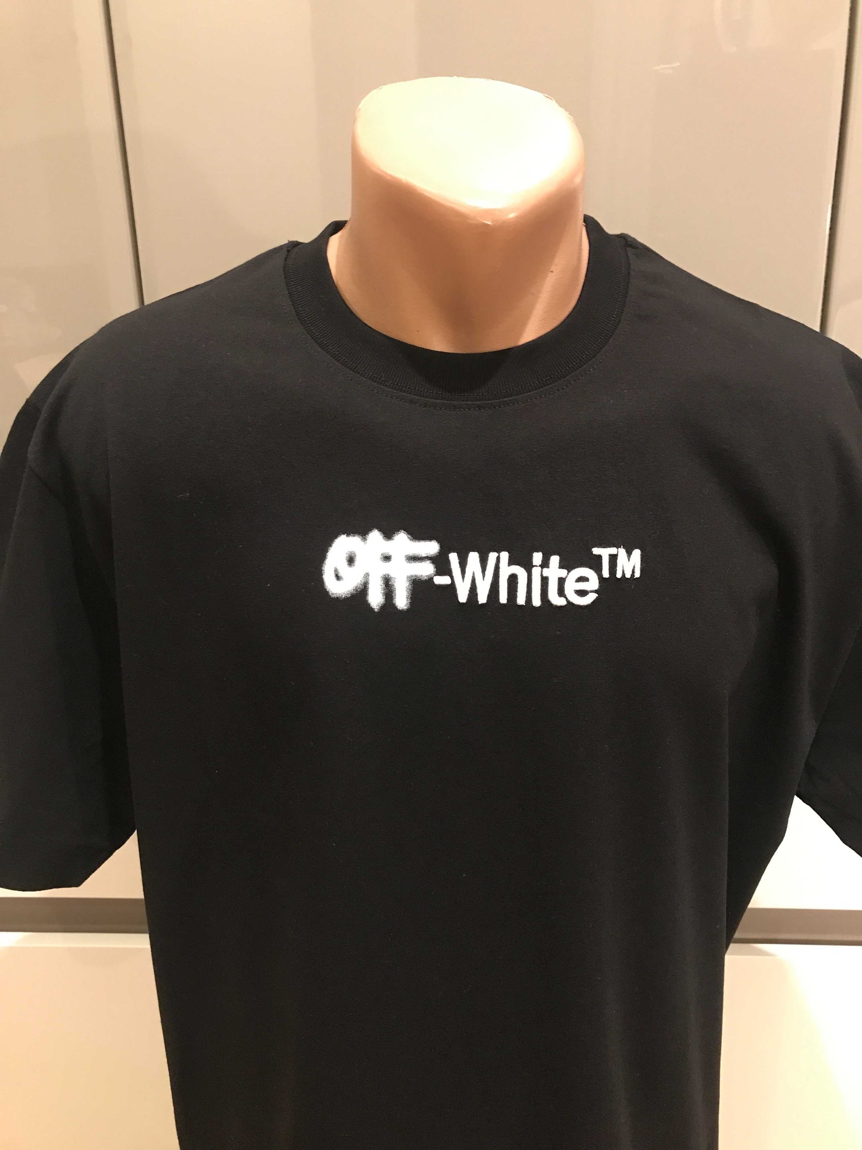 OFF-WHITE™ Spray Helvetica лого принт, черна, размер: XL