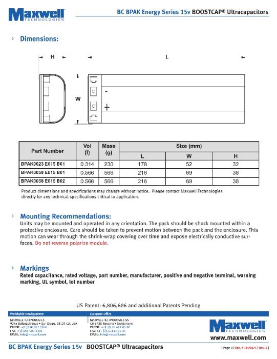 СУПЕР КОНДЕНЗАТОР MAXWELL паке 16V83F 2.7V500F Supercapacitor Ultracap