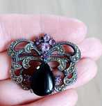 Brosa argint marcasite si ametist