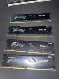 Памет 16GB DDR4 3200 Kingston Fury Beast CL 16-20-20 - KF432C16BB/16