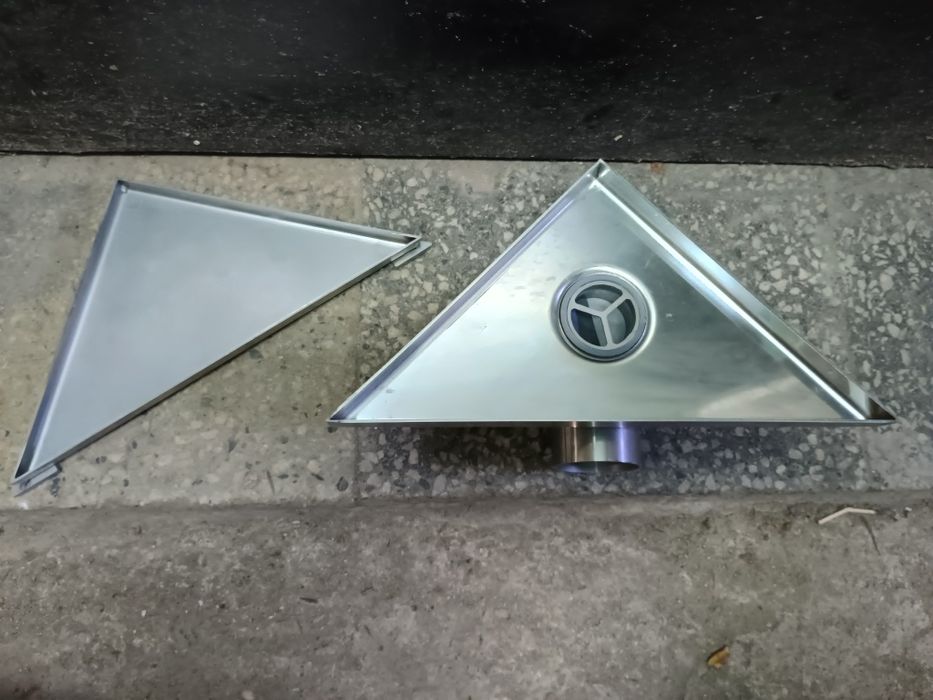 Ъглов подов сифон Inox Style с вградена плочка 20/20