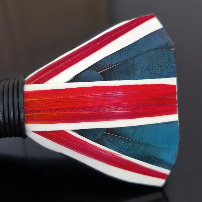 Papion din mătase cu pene de fazan - steag Marea Britanie