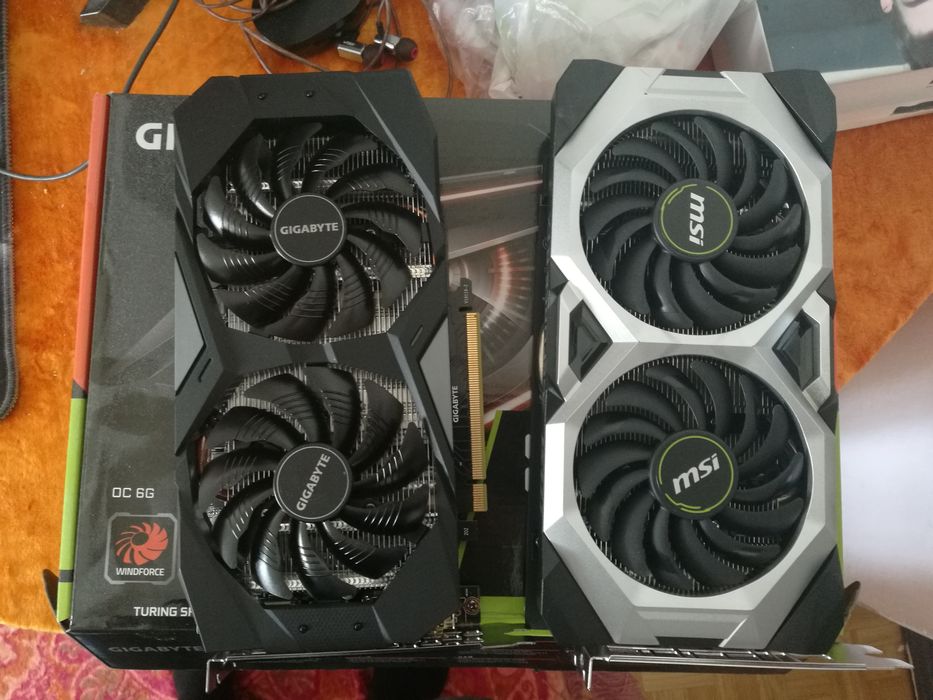 Продам видеокарты rtx 2060 super от MSI и 1660 super от Gigabyte