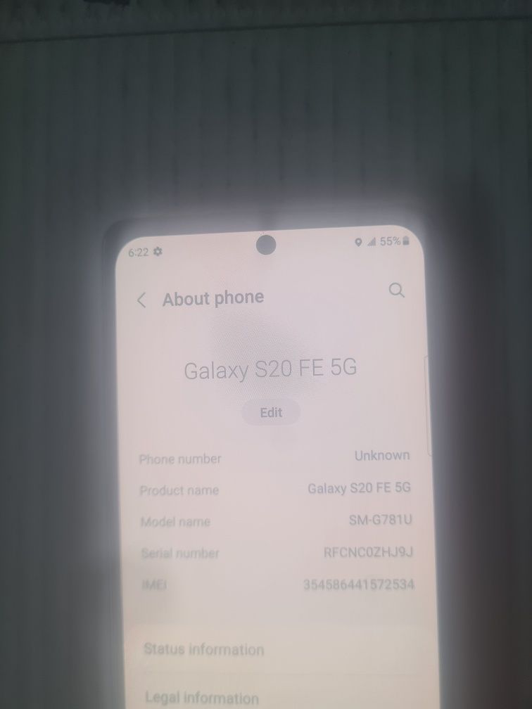 vănd samsung s20 FE 5G 128 GB ram 6 GB