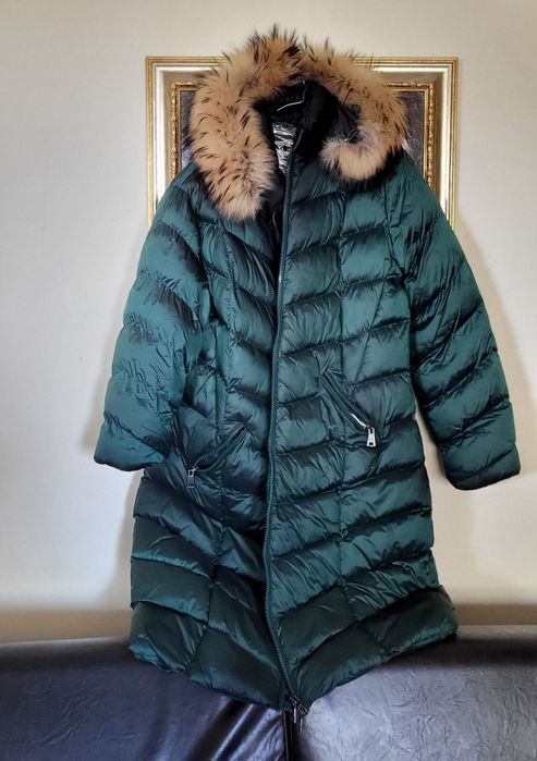 Geaca groasa lunga de iarna cu blana
