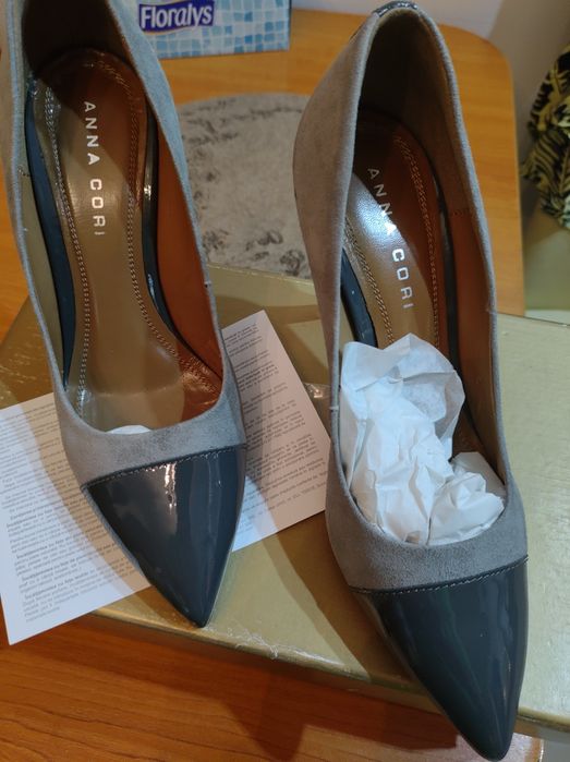 Pantofi din piele naturala gen "stiletto" ANA CORI