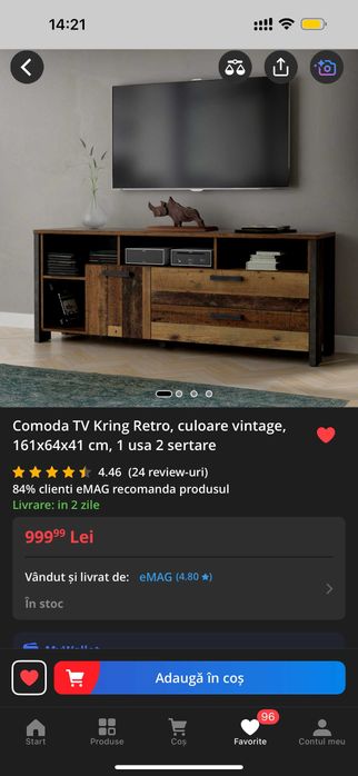 Comoda TV Stil Vintage  161x64x61