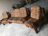 Set canapele lemn masiv cabana pensiune