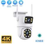 Gratis 1+1 Camera supraveghere wifi / wirelless 4k Lentile duble 8mp