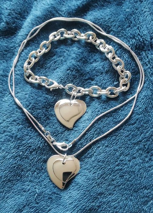 Нов, дамски, плътен, сребърен ланец/ гривна. 12 налични модели. кутия.