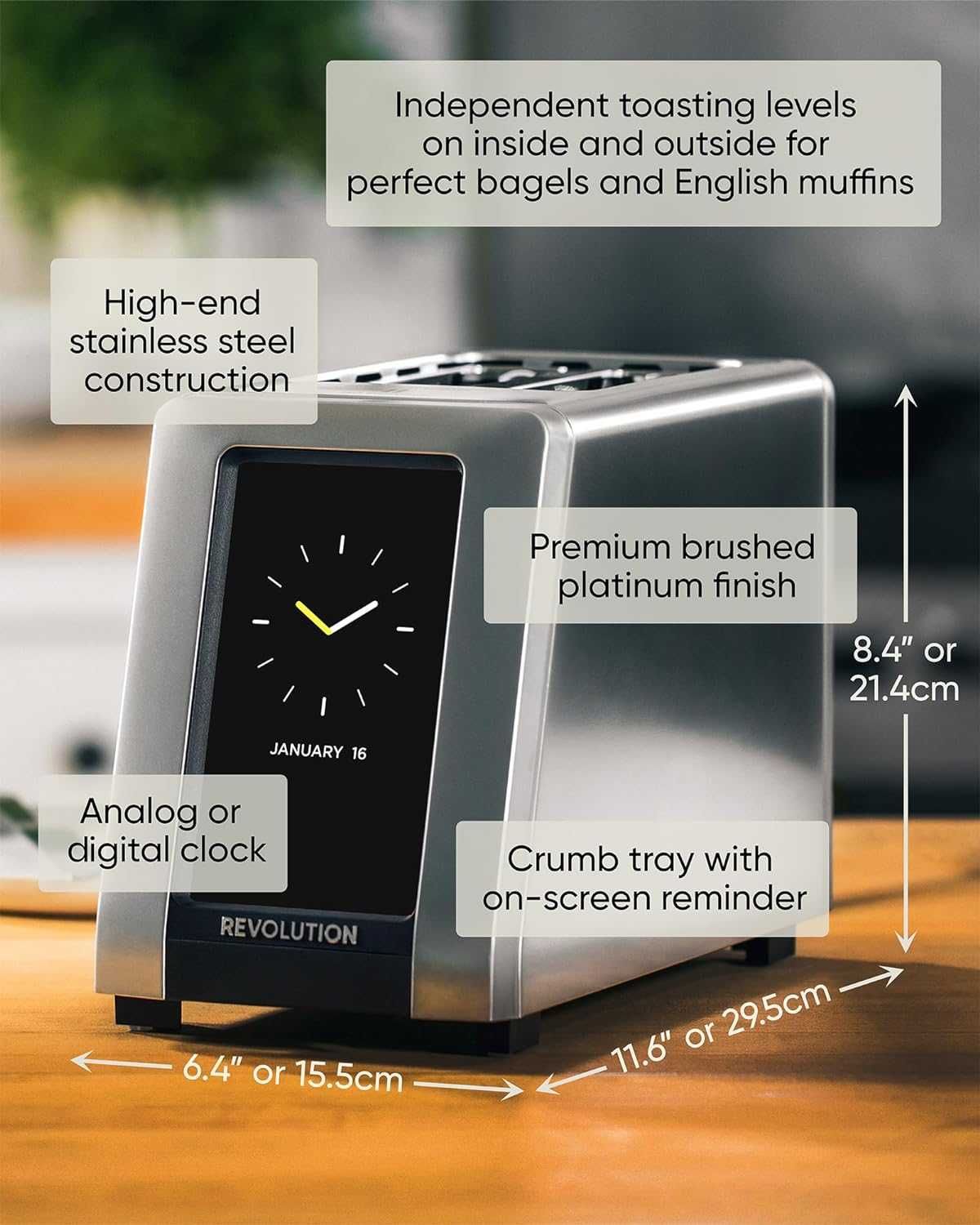 Revolution R270 High-Speed Touchscreen Toaster – 2-Slice Smart Toaster