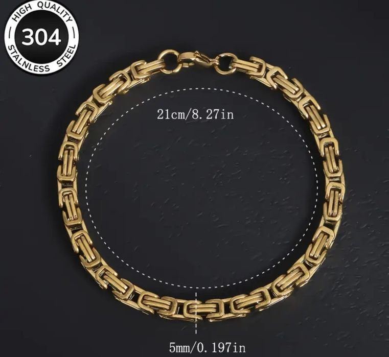 Масивна мъжка гривна изработена от медицинско злато