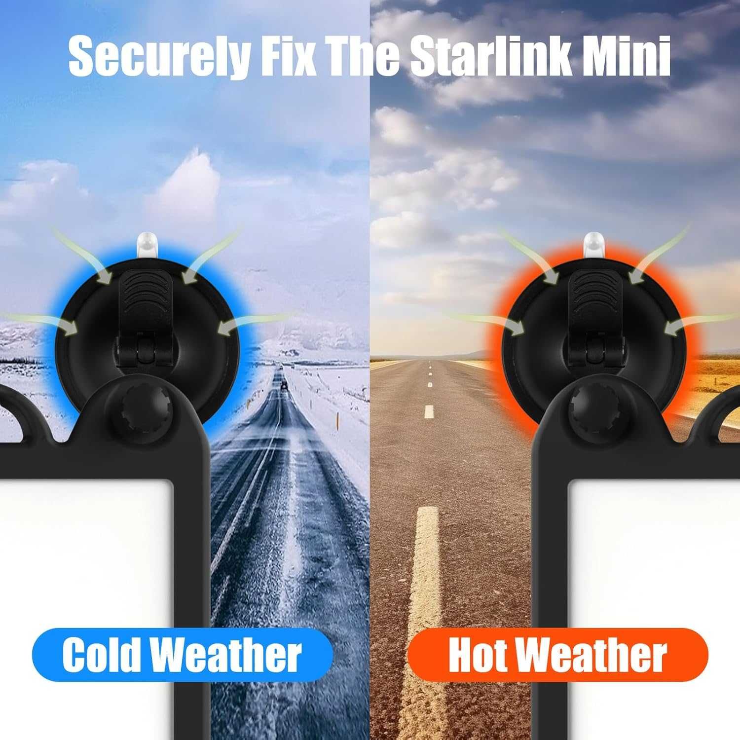 Стойка с вендузи за Starlink Mini, защитен калъф Starlink Mini с кука